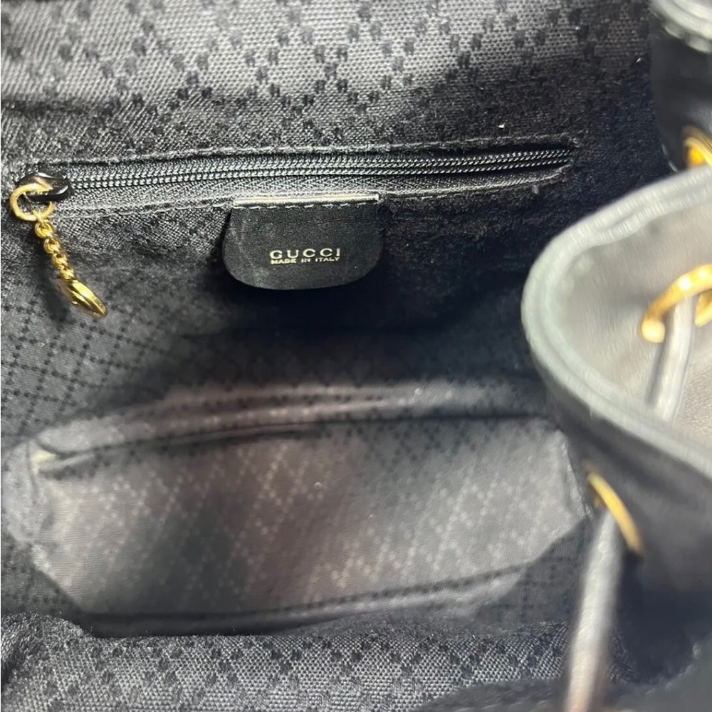 Gucci Bamboo Small Backpack Drawstring Bag Vintag… - image 3